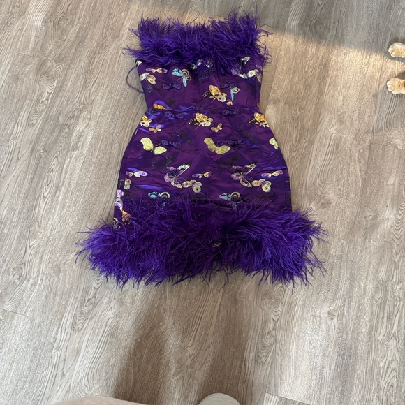 Sau Lee Feathered Women's Dress with tags - Picture 3 of 6